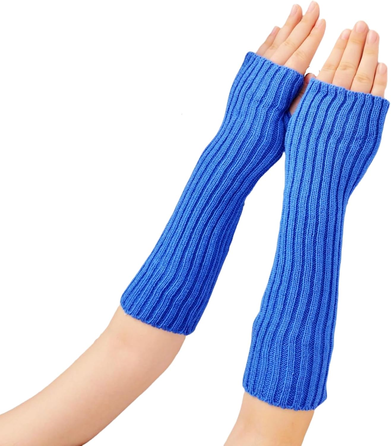 Specell Fashion Arm Warmers Winter Long Fingerless Gloves, Knit Mitten Gloves Arm Sleeves Women With Thumb Hole. For: Unisex