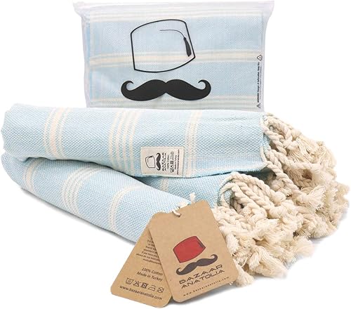 Vista 24 de Bazaar Anatolia - Juego de 4 toallas de mano turcas 39" x 19" - Toalla decorativa turca para baño, 100% algodón, cocina, cara, cabello, té, paño