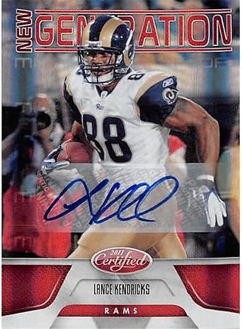 Autograph Warehouse 377205 Lance Kendricks Autographed Football Card - Wisconsin44; St. Louis Rams 2011 Panini New Generation No.204 Rookie LE 201-250