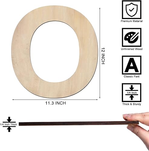 Vista 57 de Letra S de madera de 12 pulgadas, letra S de madera sin terminar de 1/4 de pulgada de grosor para decoración de pared del hogar, manualidades