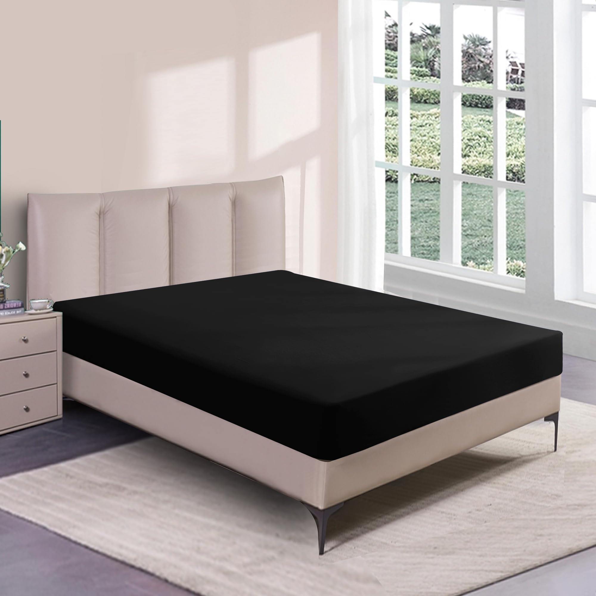 HADI LONDON Microfibre Fitted Sheet Single Double King and Super King