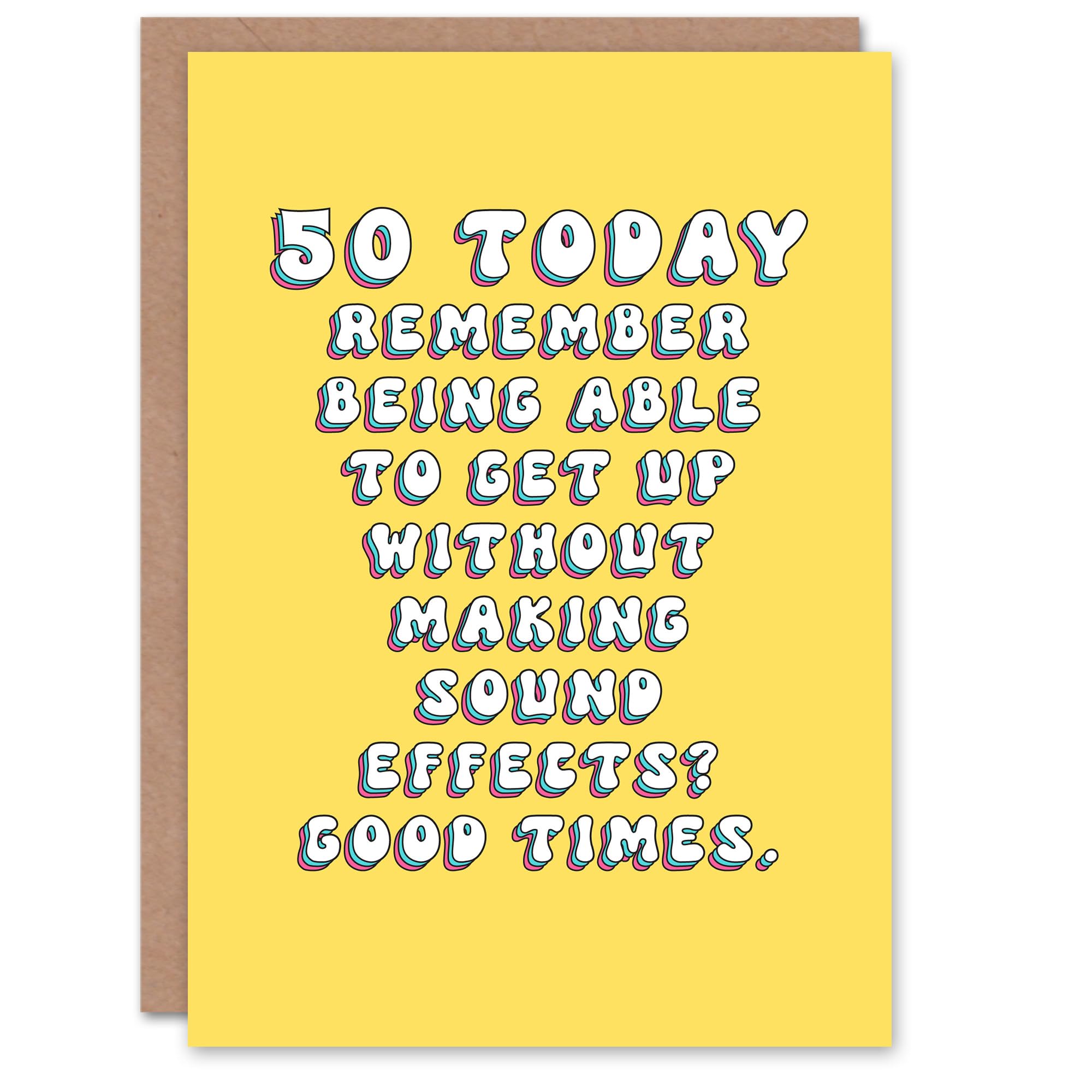 Artery8 Birthday Card 50 Today Remember No Sound Effects Fun Funny Happy Joke Humour For Her Gran Sister Niece Daughter Wife Woman Greeting Card