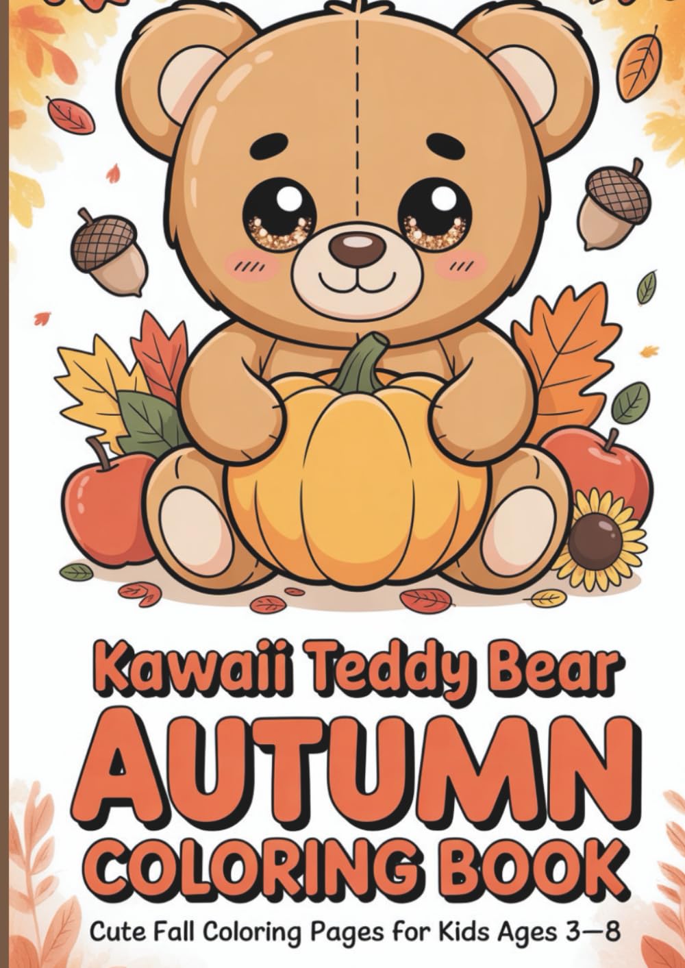 Kawaii Teddy Bear Autumn Coloring Book for Kids: Cute Fall Coloring Pages for Children Ages 3–8 Featuring Baby Teddy Bears, Pumpkins, Leaves, Acorns, Apples, and Cozy Autumn Fun