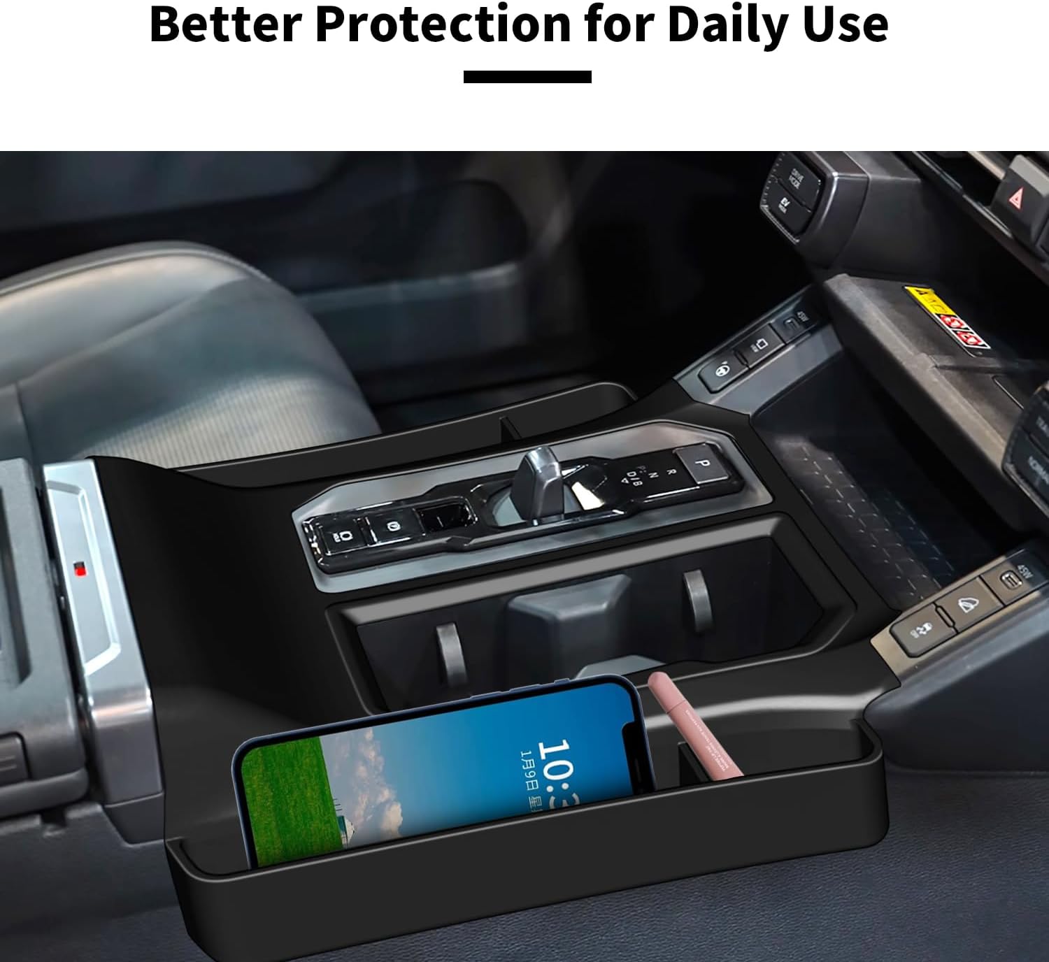 Gear Shift Panel Trim for Toyota RAV4 2026 Accessories Central Control Cover Compatible with XLE/LE/GR Sport/Wooland Silicone Gear Shift Cover with Organizer