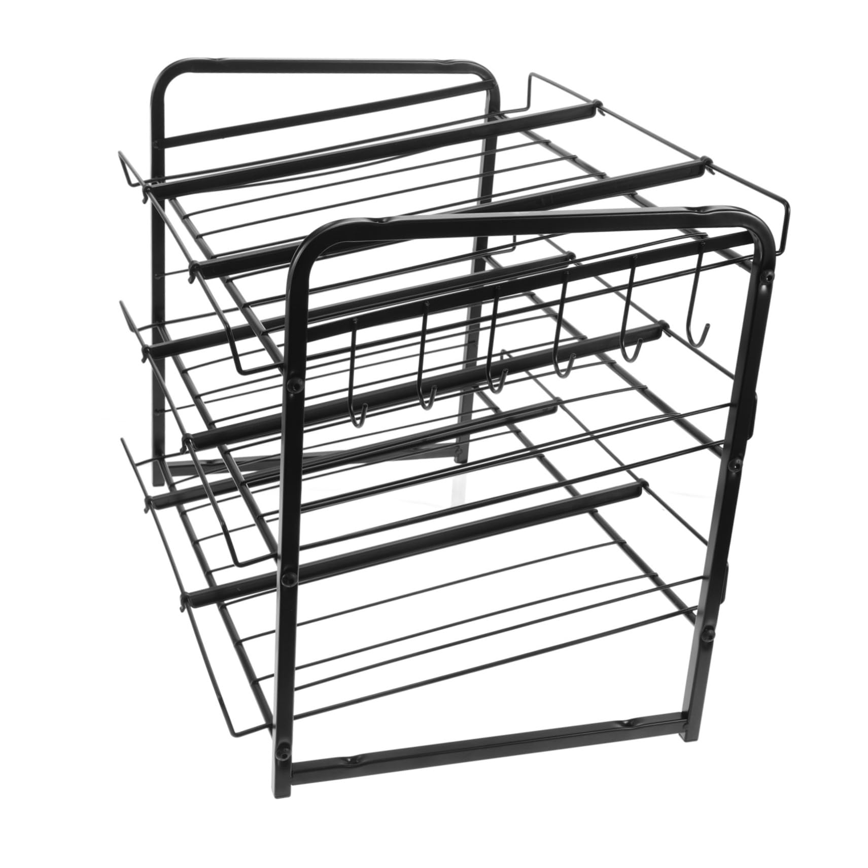 PRETYZOOM Organizador Apilable De Latas De 3 Niveles, Estante para Almacenar Alimentos Enlatados, Acero Resistente Negro, Ajuste Versátil, para Cocina y Despensa, Almacenamiento Doble Capas