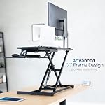 VIVO Height Adjustable 32 inch Stand Up Desk Converter, Quick Sit to Stand Tabletop Dual Monitor Riser Workstation, Black, DESK-V000S | Height Adjustable, Stand Up Desk Converter, Quick Sit to Stand, Tabletop Dual Monitor Riser Workstation, Minimal A