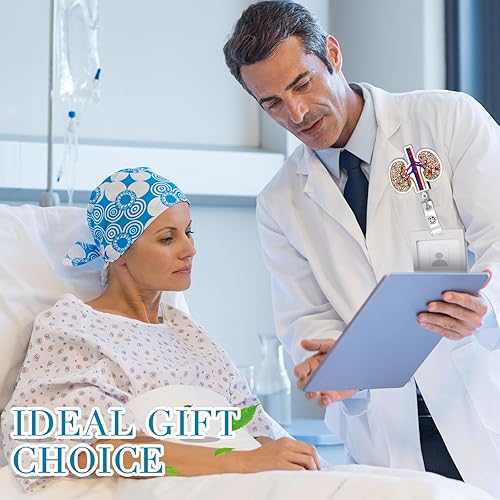 Vista 12 de Crtiin 30 carretes divertidos para tarjetas de enfermera, a granel, para Navidad, lindo soporte retráctil para identificación, carretes