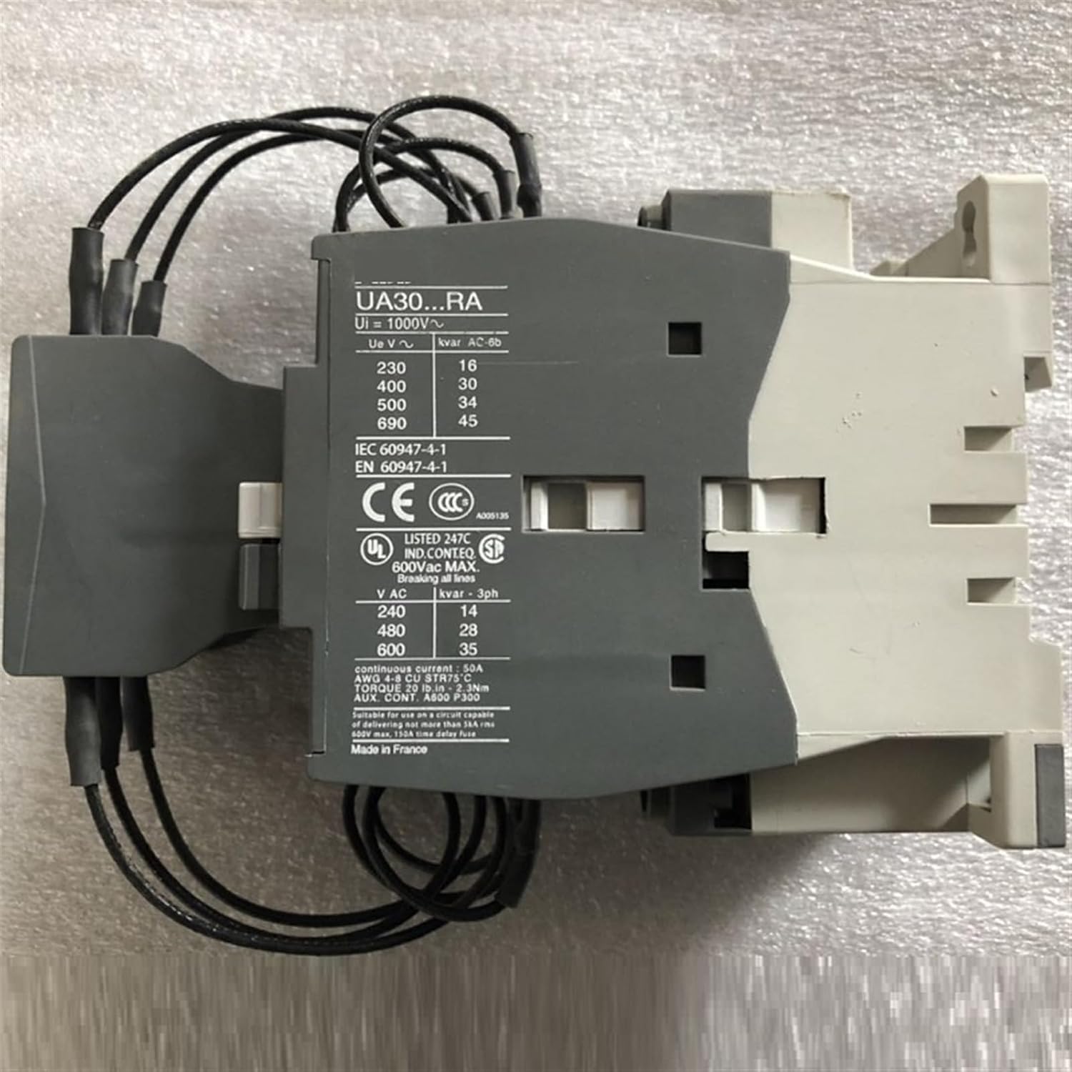 3-Pole Contactors for Capacitor Switching UA30-30-10RA 1Pcs(220V AC)