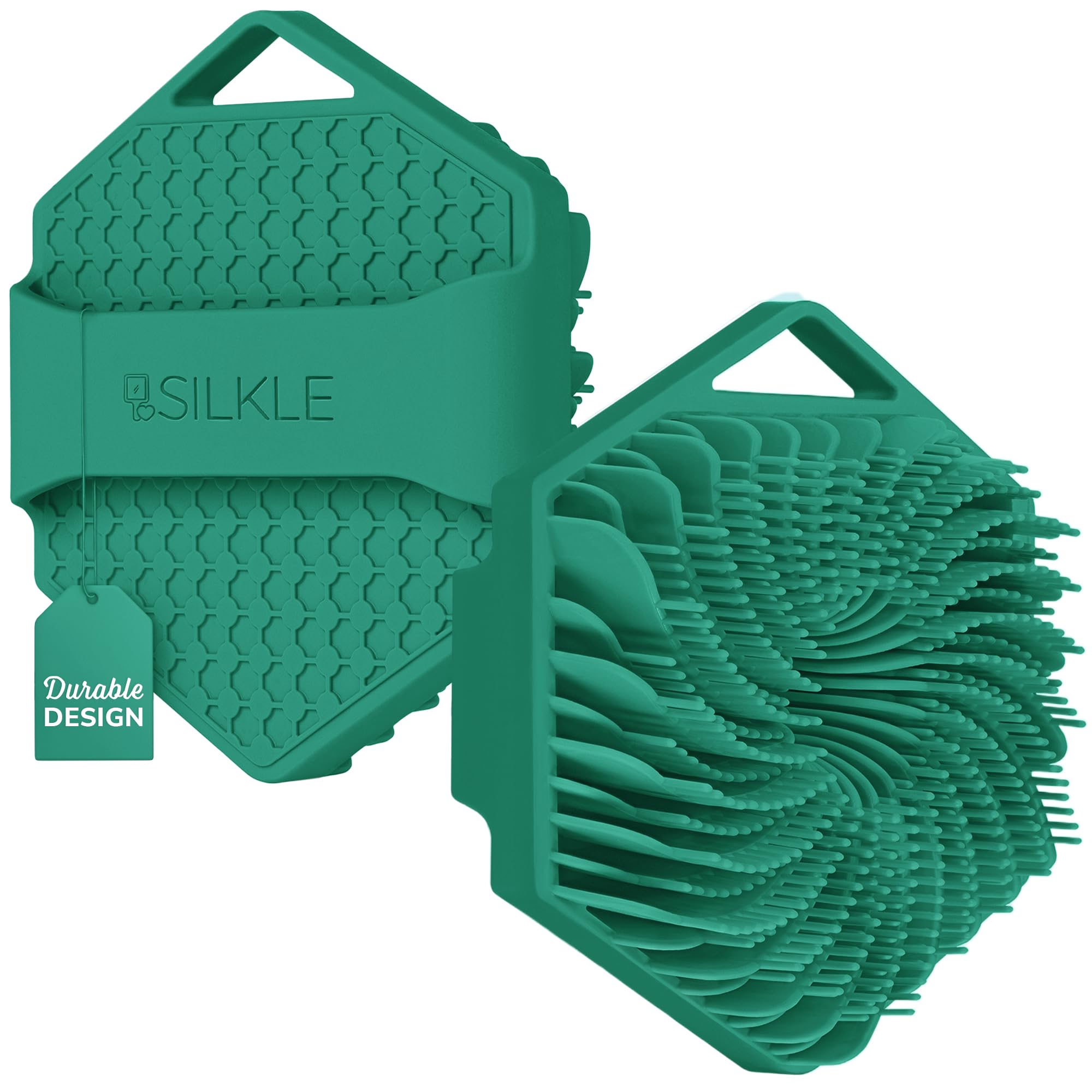 SILKLE Limpiador corporal de silicona, cepillo de baño exfoliante y limpiador de piel, esponja de ducha para exfoliación corporal suave y lavado, herramienta de cuidado de silicona para un renovado y