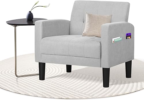 Miniatura 10 de TYBOATLE Juego de 2 sillas decorativas para sala de estar, acogedoras sillas decorativas negras copetudas modernas de mediados de siglo con brazos