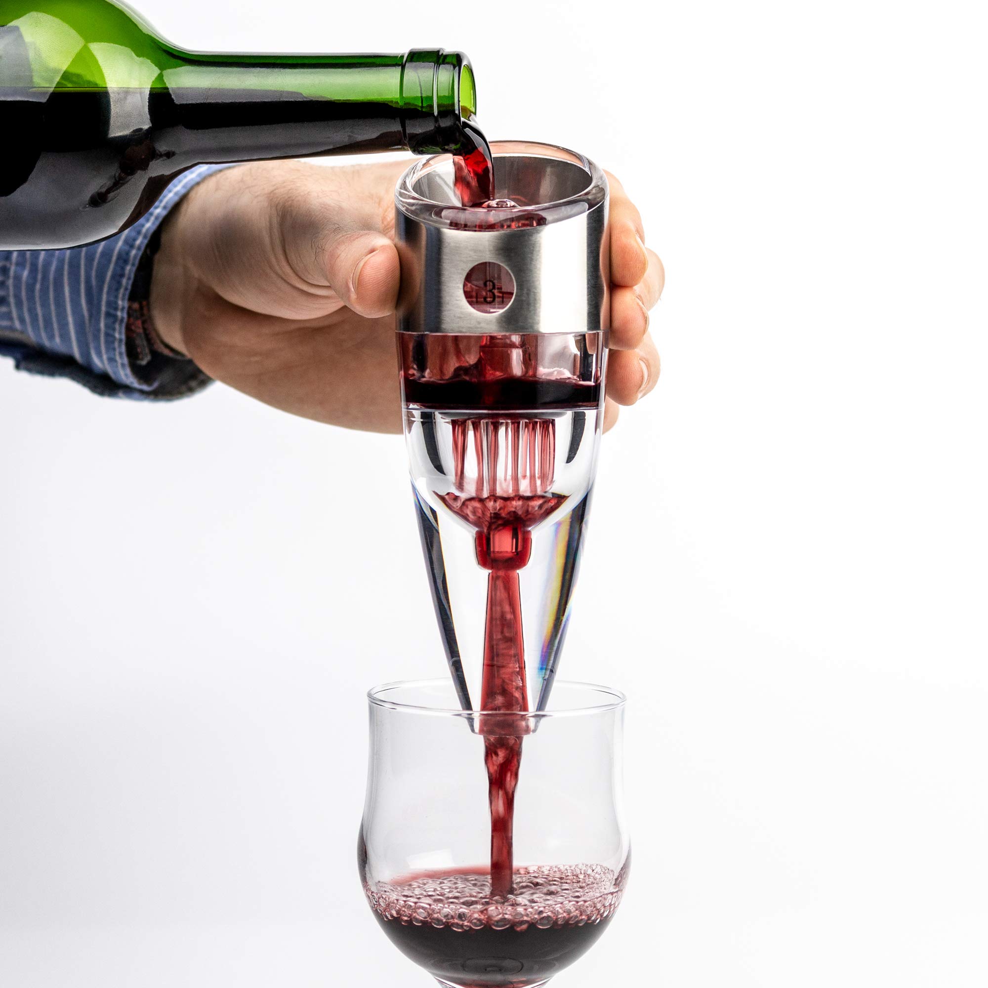 Grunwerg AER3/BB Aérateur réglable de vin en une boîte de luxe en bambou – 6 paramètres