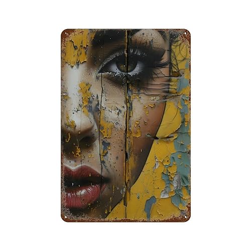 POLIUAWS Wooden Muse Plaque Murale En Métal Style Vintage, Décoration