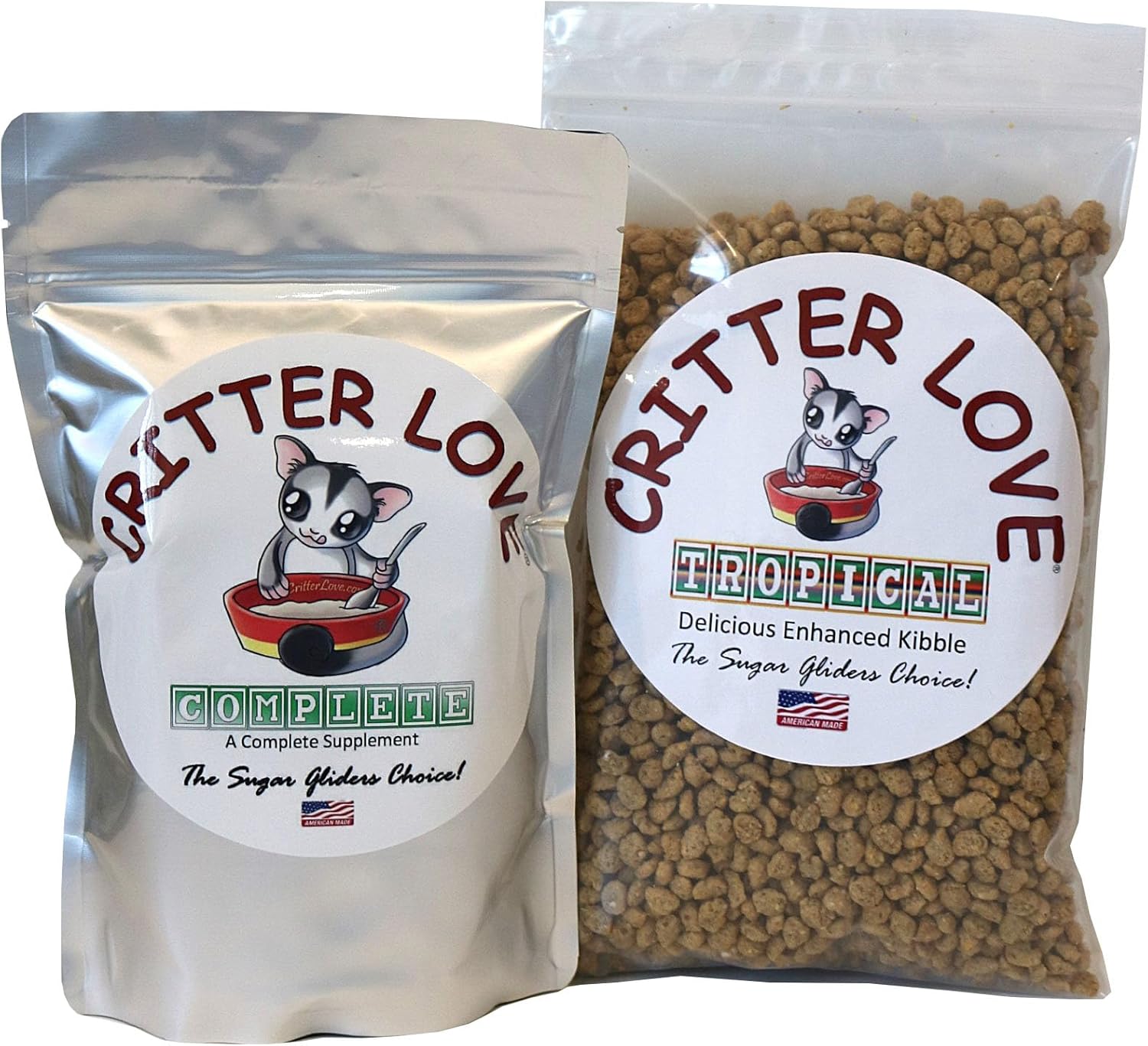 Complete & Tropical Kibble Sugar Glider Food - Combo Pack