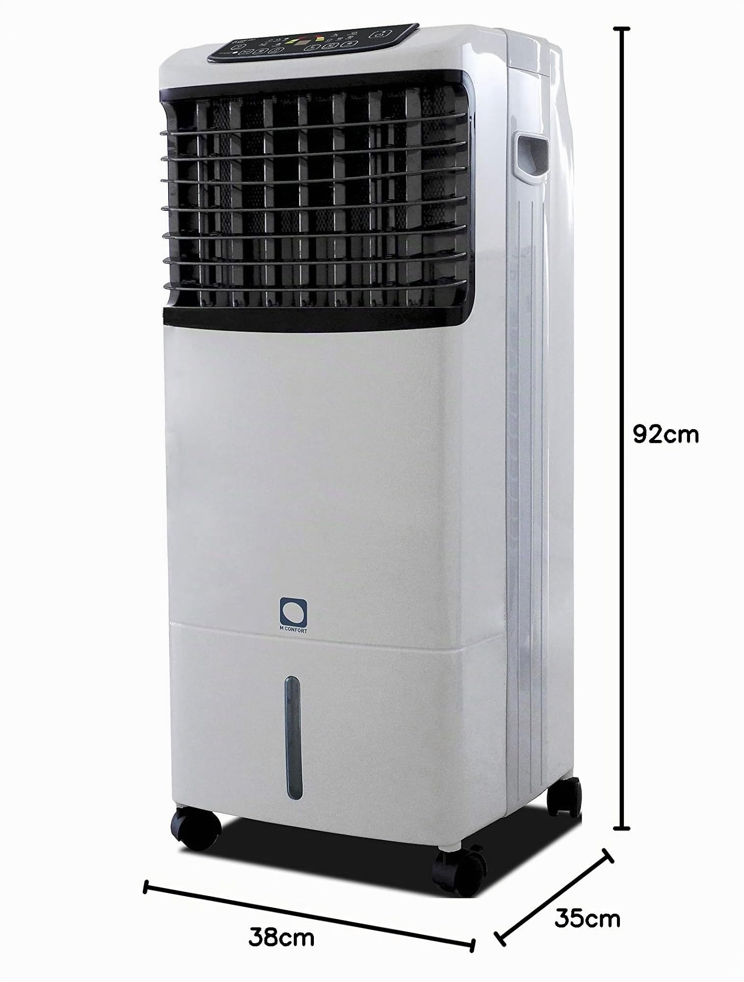 E1300C Climatizador Evaporativo Portátil, hasta 2000 Watts, 10 L, 6 Velocidades, Ventilador Centrífugo, 92 x 38 x 35 cm