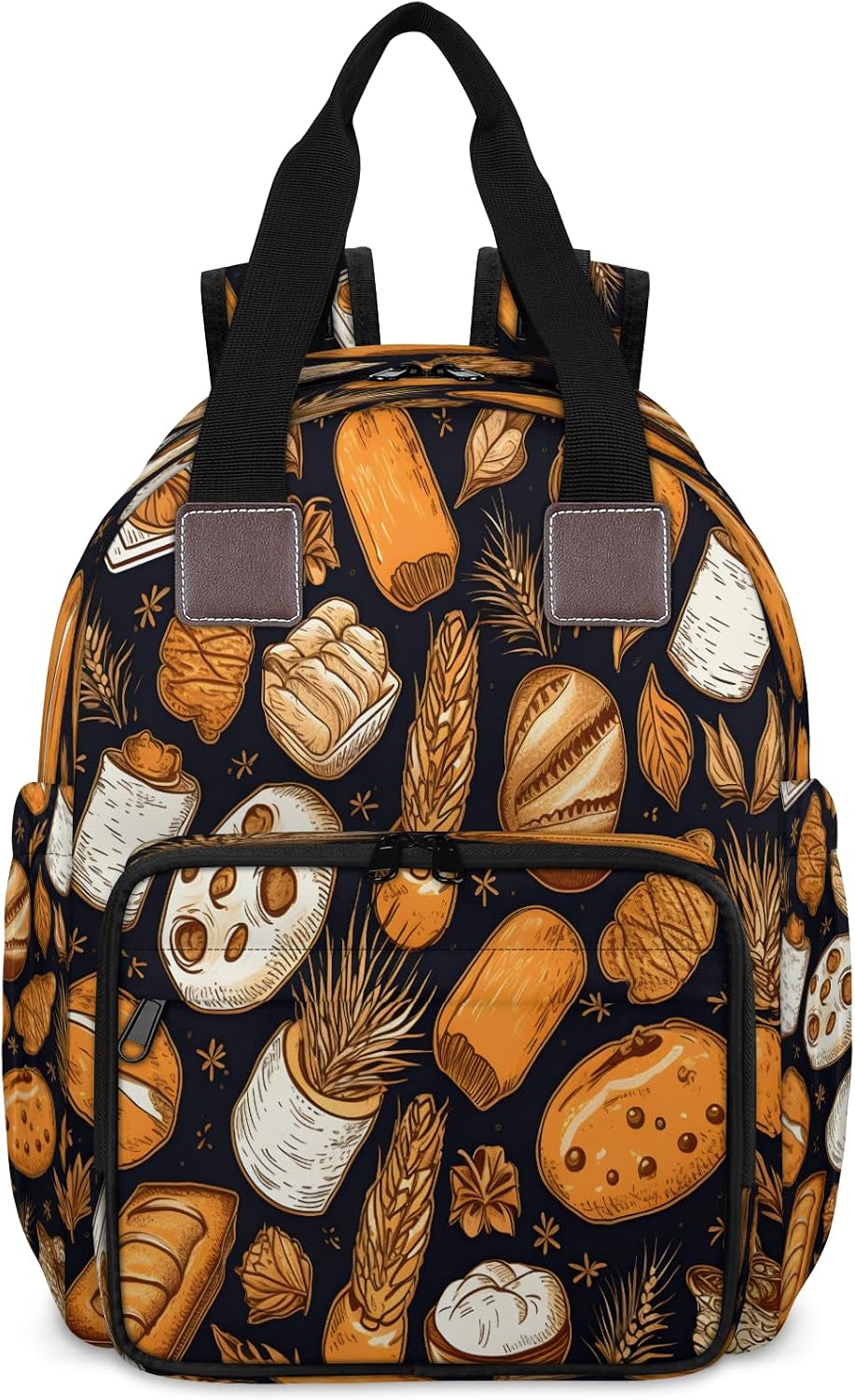 Baby Diapers Bag Backpack, Waterproof Large Baby Bag for Mom Dad, Breads Travel Diaper Bag Backpack, Newborn Essentials, Funny Bread