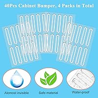 Vista 5 de Parachoques para puerta de gabinete, 40 unidades de parachoques de goma autoadhesivos, rayas de vidrio, almohadillas antideslizantes para gabinete
