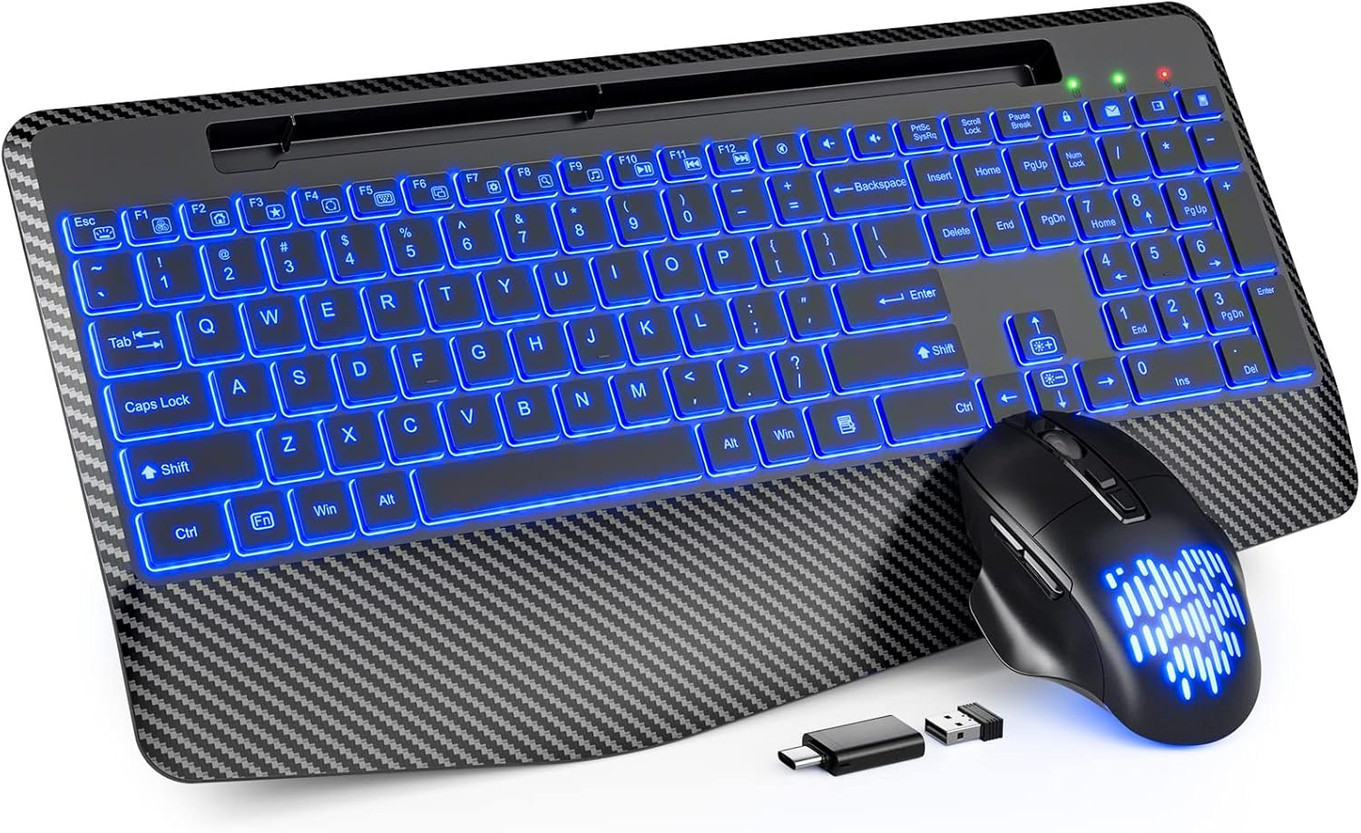 Keyboard and Mouse Wireless with 7 Color Backlit, Wrist