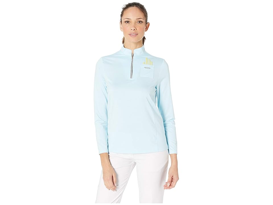 

Jamie Sadock Long Sleeve Top with Embroidery at Front Pocket (Cosmic) Women's Clothing, Navy