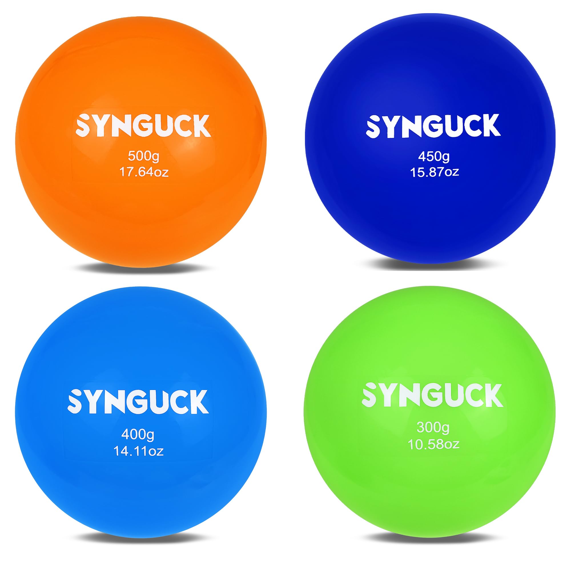 SYNGUCK 4 Pack Plyometric Weighted Balls for Baseball & Softball Training