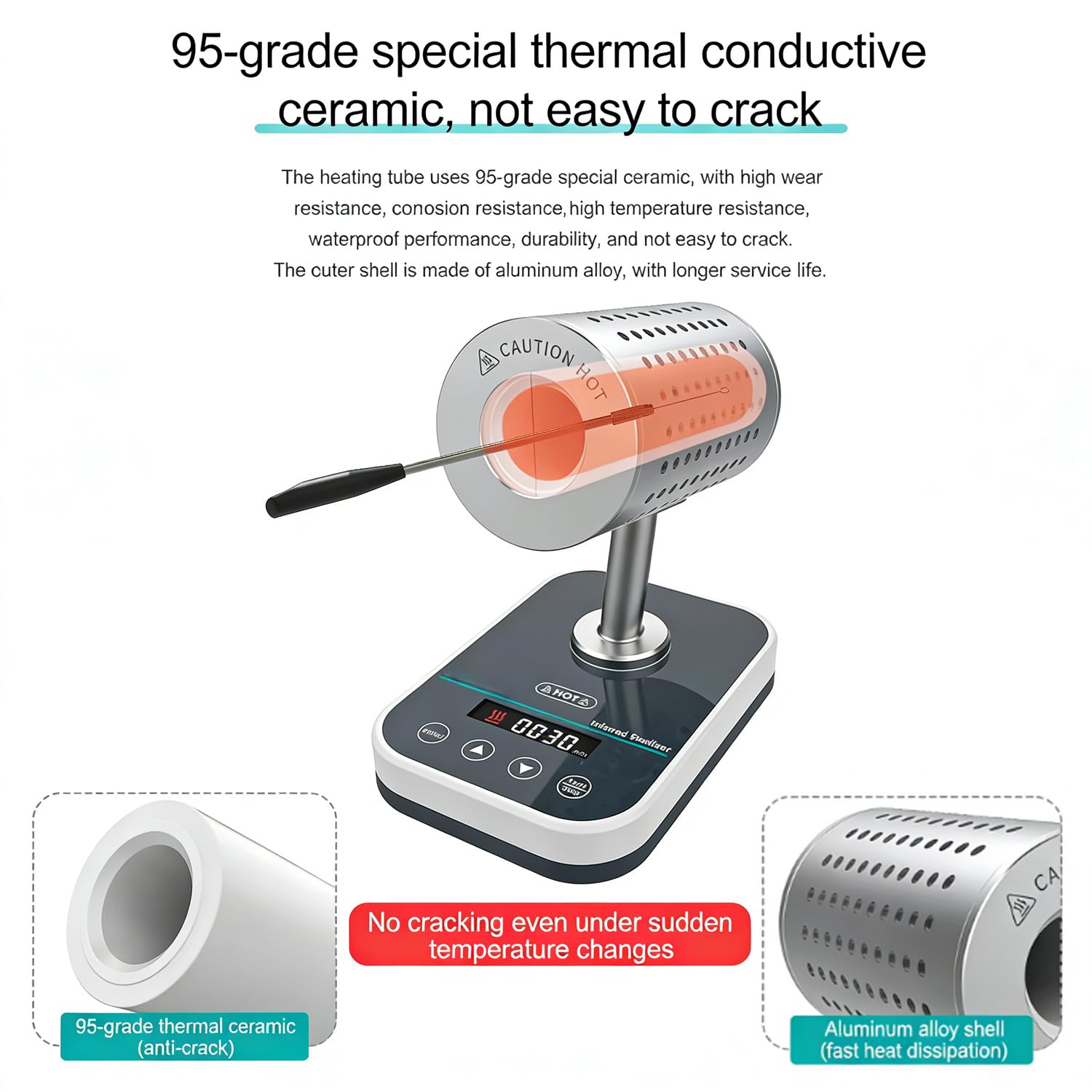 Sterilizzatore a Infrarossi da Laboratorio, Sterilizzatori per Autoclave, Temperatura Elevata 400°C/850°C, Sterilizzazione in 5-7 Secondi, Display Digitale LCD E Temporizzazione 0-8 Ore