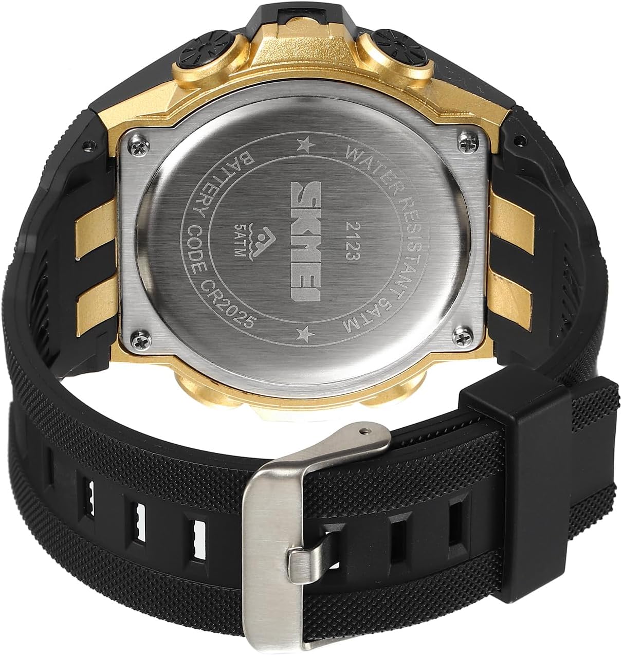 Mens Digital Multifunction EL Light Stopwatch Chronograph Outdoor Sports Watch 50M Waterproof Date Calendar Alarm Luminous Back Light Week Display Casual Lightweight Black Wristwatch