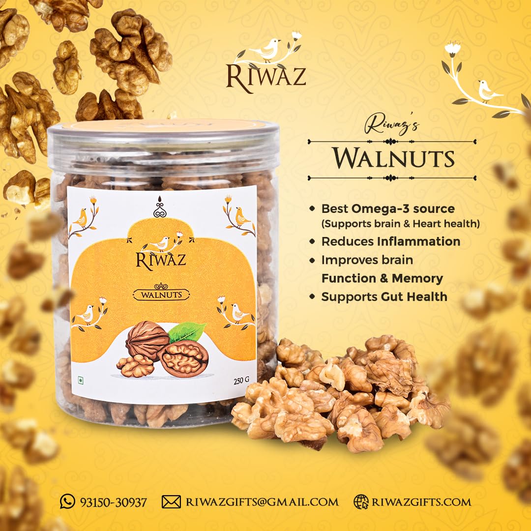 Riwaz Premium Dry Fruits Combo Pack | 450 Grams, Includes Khumani/Dried Apricots (250g) and Walnuts (200g) | A Perfect Blend of Sweetness and Crunch, Packed Fresh for Gifting or Daily Use 2