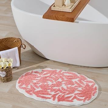 ORTIGIA Boho Floral Bath Rug for Bathroom, Cute Bathroom Mat Non Slip Soft Microfiber Absorbent Washable Rug for Laundry Home Decor, 20x32 inch