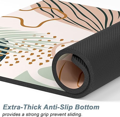 Miniatura 4 de Rnivvi Tapete de comida para perros, 12 x 19 pulgadas, bohemio, absorbente, para comida y agua, bonita alfombra de goma antideslizante