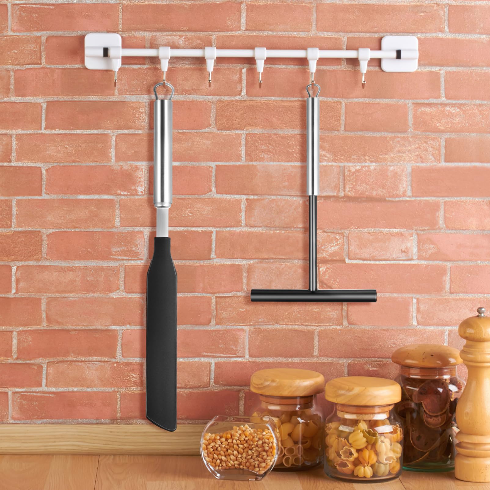 Set de Utensilios de Cocina Espátula para Crema y Raspador de Acero Inoxidable, Reutilizable y Práctico para Uso en Hogar y Hotel