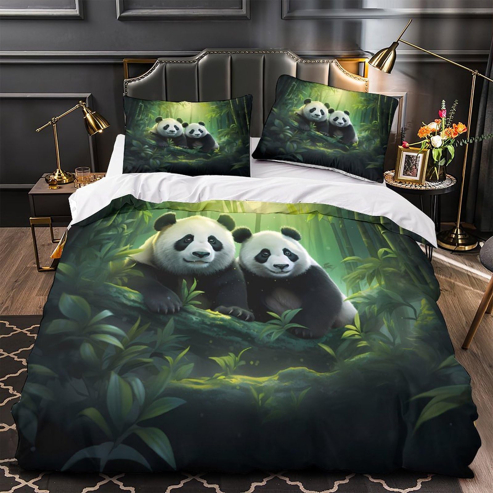 Parure de lit faune forestière 140x200cm pour chambre d'enfant cosy