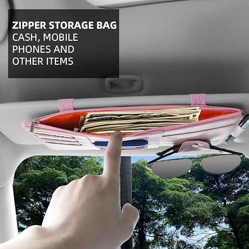 Miniatura 35 de Organizador de bolsillos para visera de automóvil, soporte organizador para documentos de registro, seguro y artículos personales, accesorio