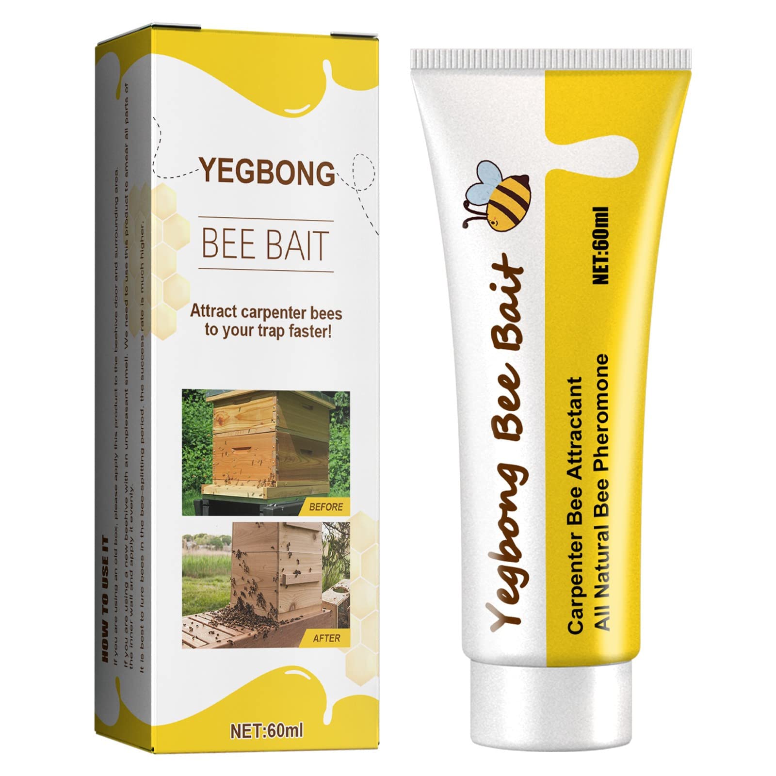 Honey Bee Attractant, Bees Attractant Swarm Commander Lure, Carpenter Bee Trap Lure, Beekeeping Tool,All-Natural Ingredients Beekeeping Supplies, Attract Carpenter Honey Bees To Your Outdoor Hive (1)