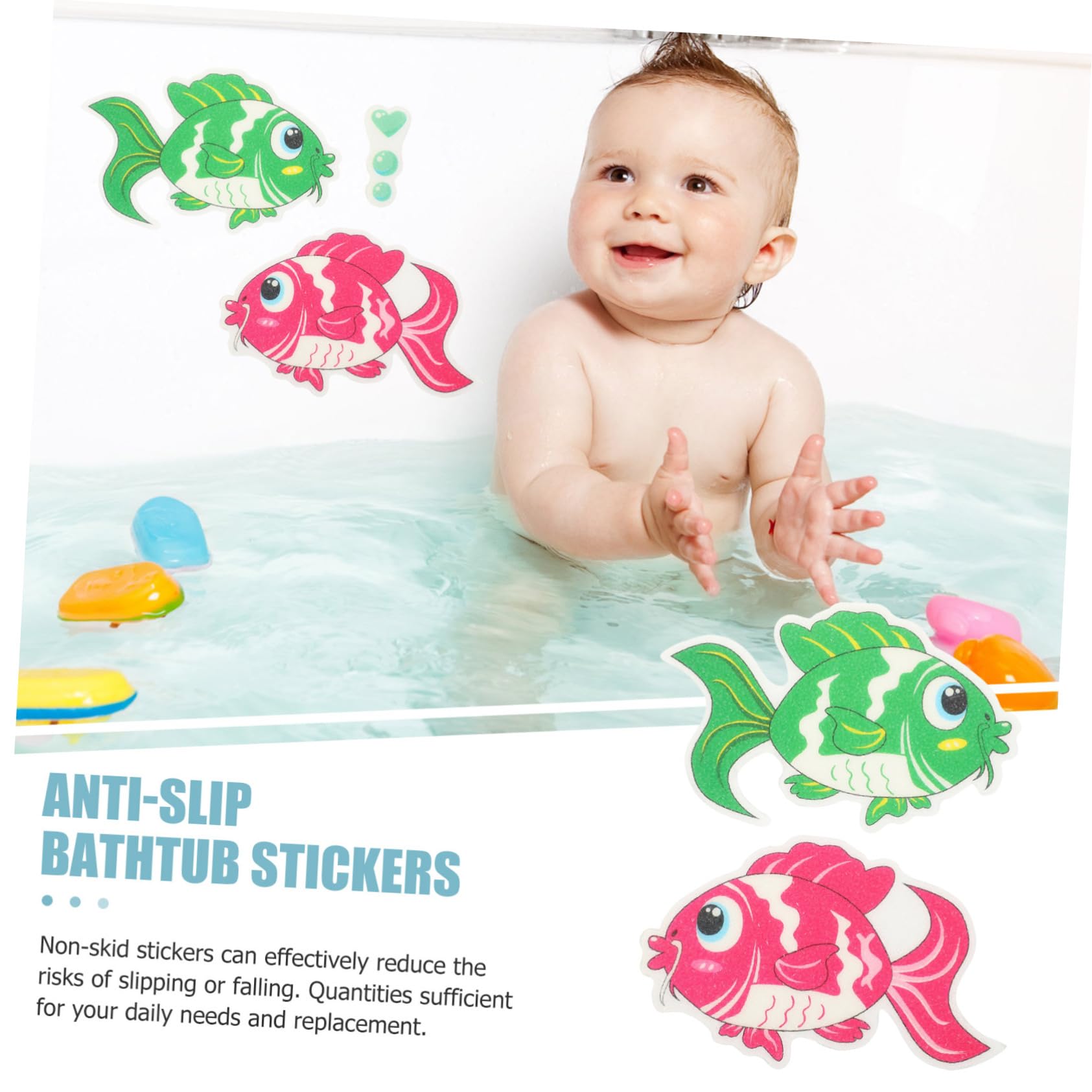 36piezas Pegatinas Antideslizantes De Peces para Baño Decorativas De Peva Adherentes y Resistentes Prevención De Caídas Bañeras y Duchas para Hogar y Hoteles