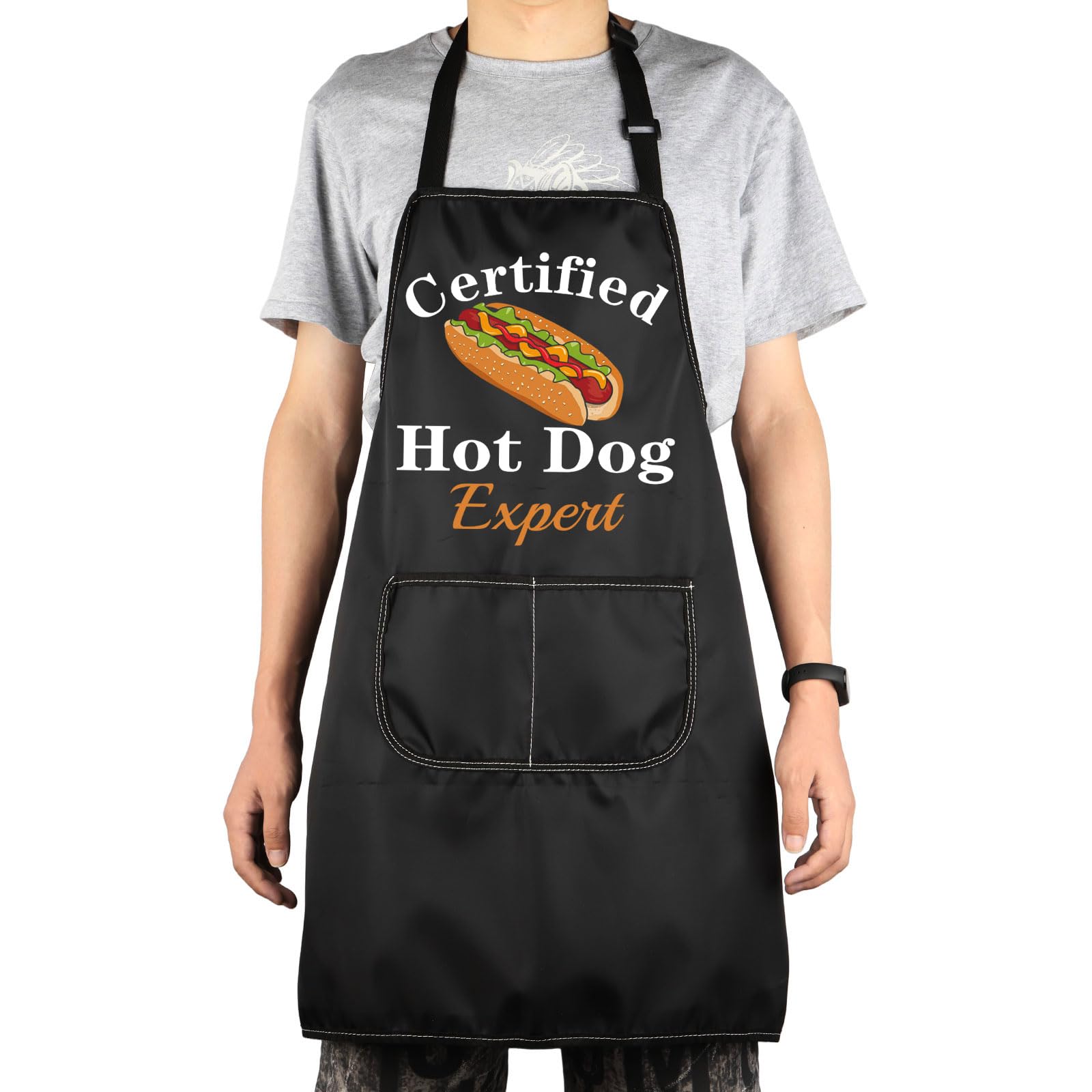 JNIAP Hot Dog Apron With Pockets Hot Dogs Lover Gifts Hot Dogs Chef Apron Fast Food Apron Hot Dog Maker Aprons