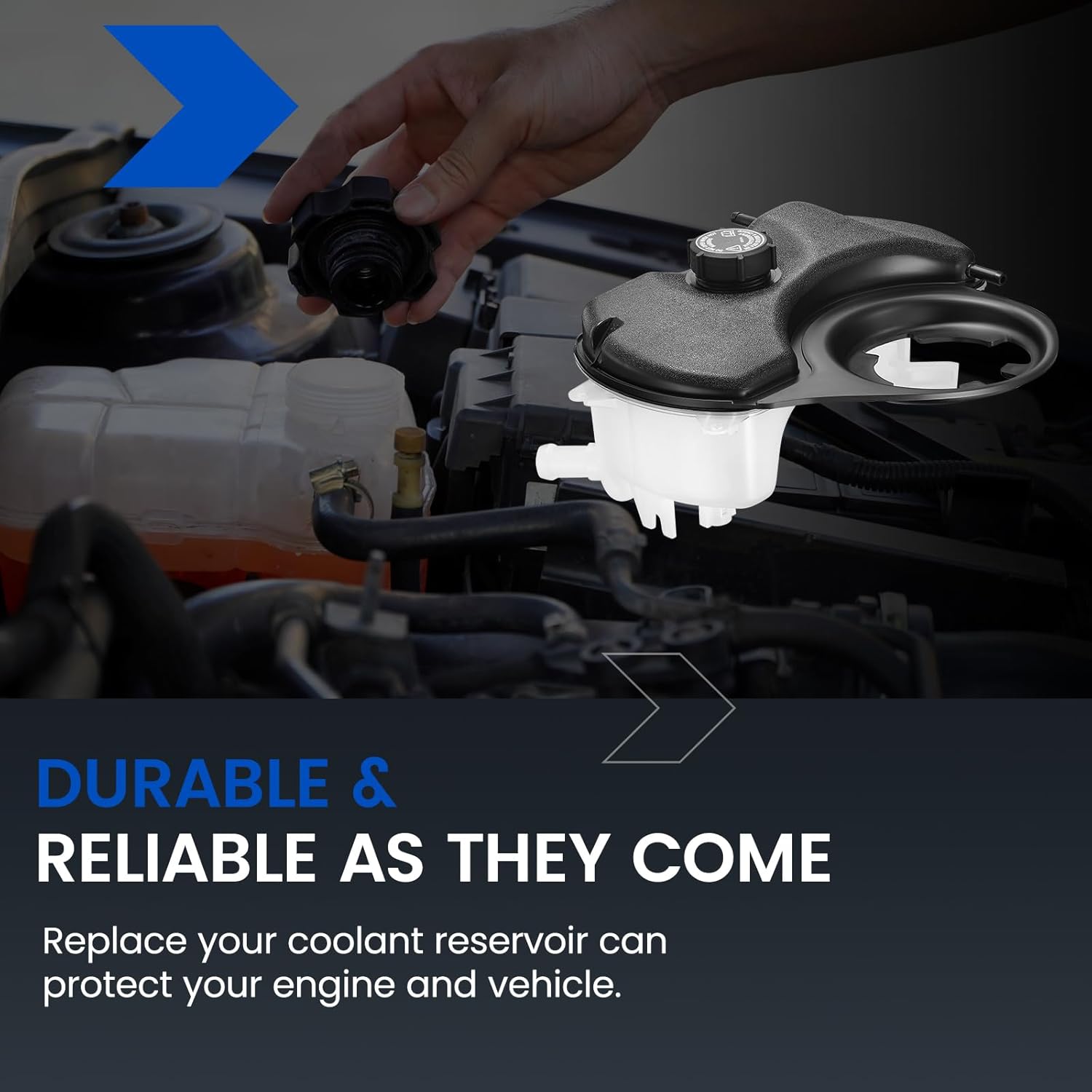 Engine Coolant Reservoir Tank 603-085 Compatible with Jaguar X-Type 2001 2002 2003 2004 2005 2006 2007 2008 2.5L 3.0L V6 Replace ‎C2S46861 C2S18320 MJA4440BA Coolant Radiator Reservoir Tank