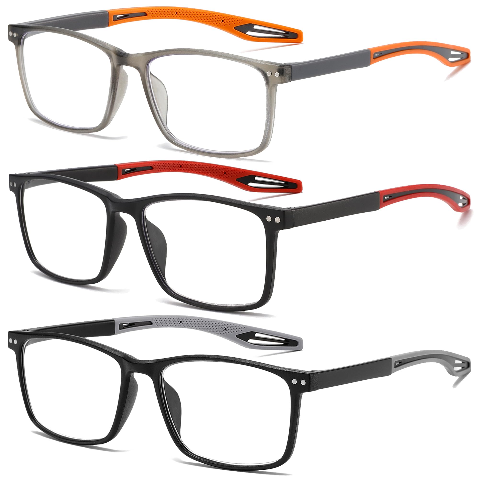 TR90 Lesebrille für Herren, Sport-Design, blaues Licht, blockierend, flexibel, bequem, leicht