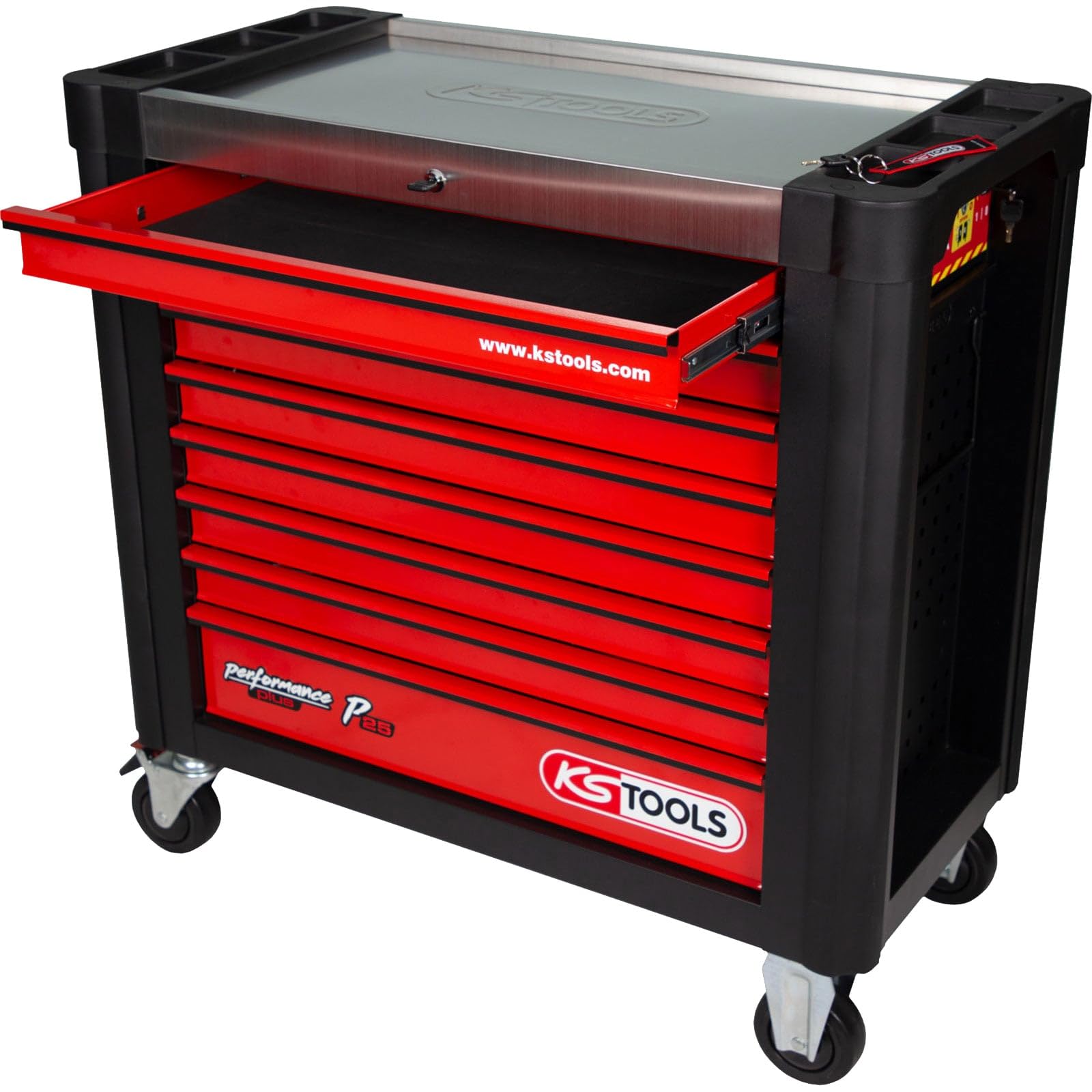 KS TOOLS 873.3008 Servante d'atelier rouge/noir