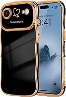 Vista 76 de LCHULLE Funda para iPhone Air para mujeres y niñas, lindo marco ondulado con forma rizada con patrón de corazón de amor, cubierta de protección