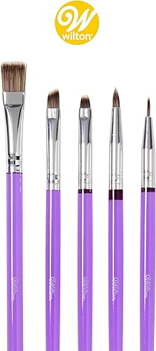 Miniatura 3 de Wilton Juego de cepillos de 5 piezas para decoración de pasteles cerdas sintéticas