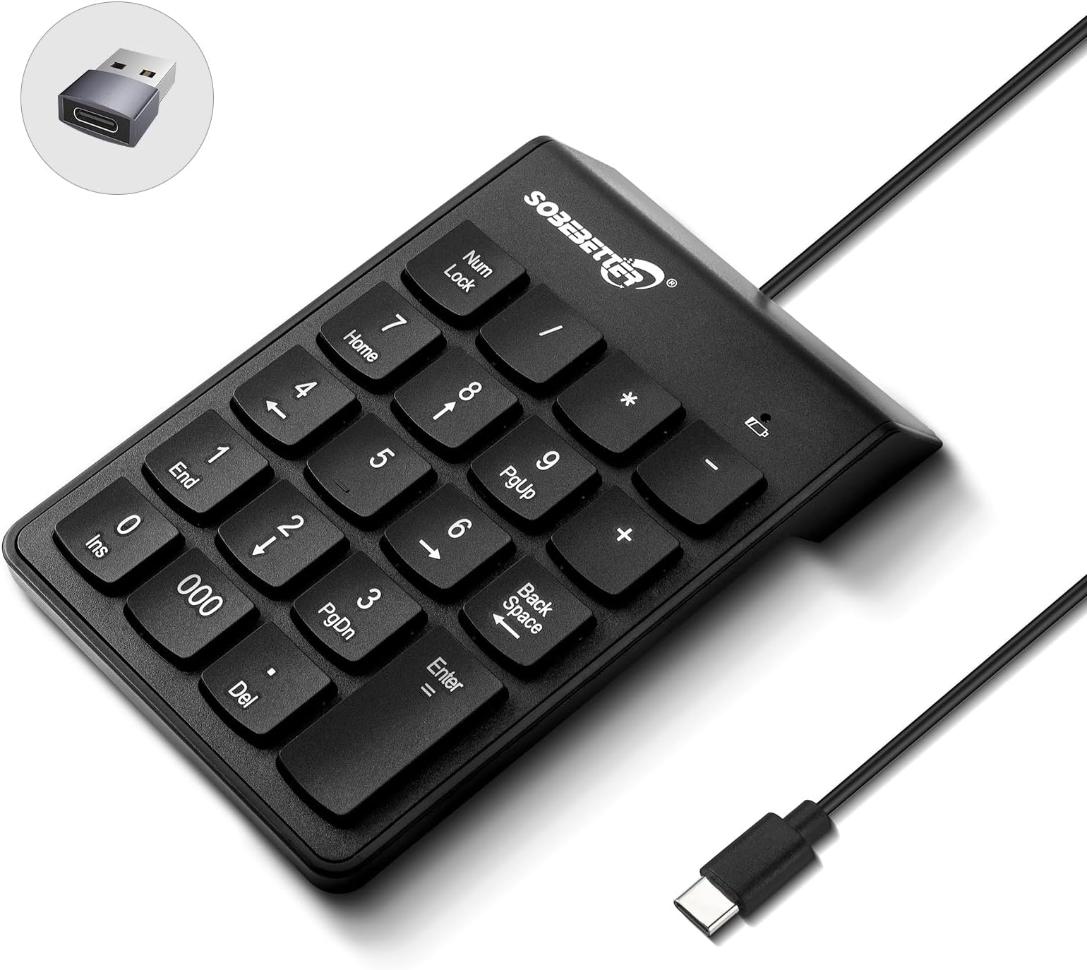 19 Keys Wire Mechanical Numeric Keypad Type C/USB Numeric Keypad Suitable for Financial Business Laptop Ten Keyboard Financial Calculator