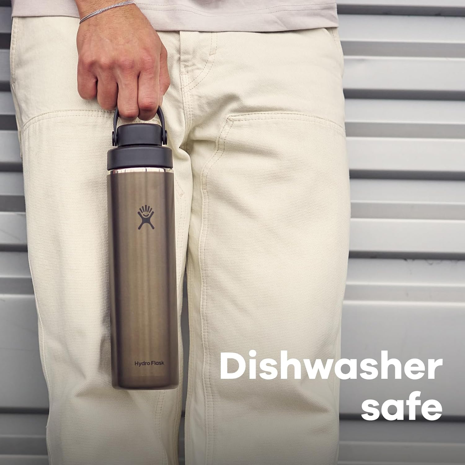 Hydro Flask Lightweight Wide Flex Chug Cap - Insulated Stainless Steel Water Bottle 16 Oz Quartz