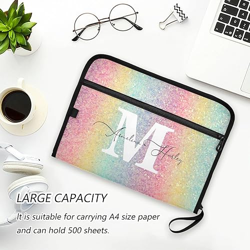 Miniatura 6 de Kcldeci Custom A4 File Folders Rainbow Glitter Personalized Accordion File Organizer Folders with Pockets Paper Organizer Folder for School Office