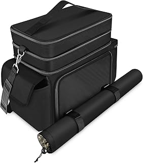 RPG Adventurer's Accessories Bag Compatible with Dungeons & Dragons,Holds Minifigures, DND Dice & Token Pockets,Mat Holder, DM's Guide, Player's Handbook,Fits 4-8 Books (Black)