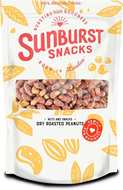 Sunburst Snacks Dry Roasted Redskin Peanuts, Sea Salted Crunchy Nut Snack, Small Batch, Oven Roasted, Recyclable and Re-sealable packaging 1KG