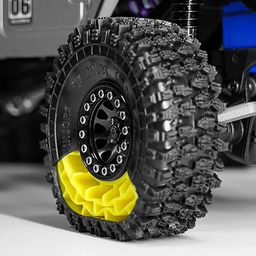 Vista 16 de INJORA Neumáticos 1.0 – S5 Rock Terrain Crawler Neumáticos para TRX4M SCX24 AX24 FCX24 Piezas de actualización, 2.520 x 0.945 in, T1011