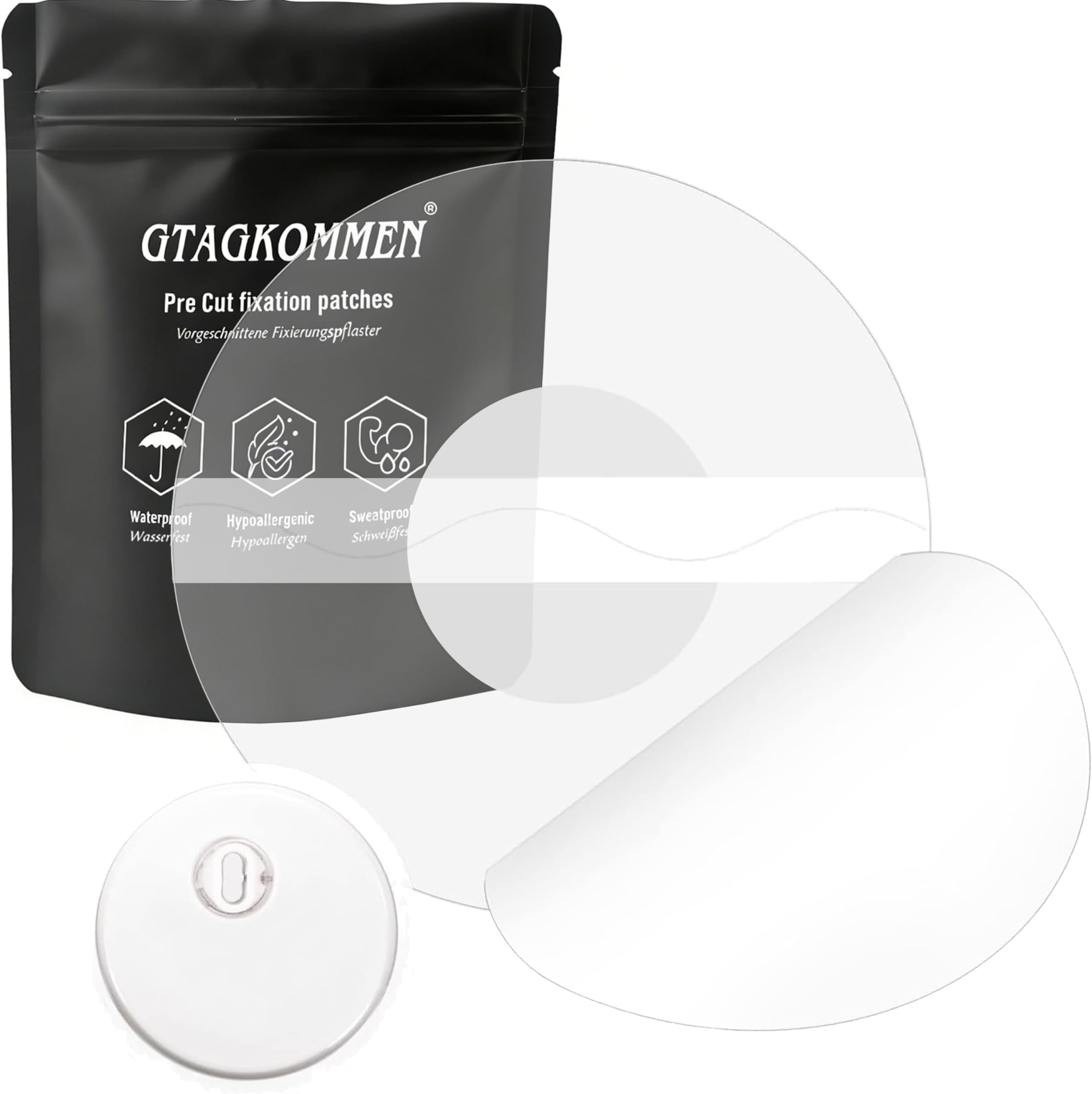 Freestyle Libre 3 Sensor Covers 55 Pack, Waterproof & Transparent Adhesive Patch for Libre 3 Sensor Covers, No Glue in the Middle, Strong Stick Protects Sensors for 14 Days - GTAGKOMMEN