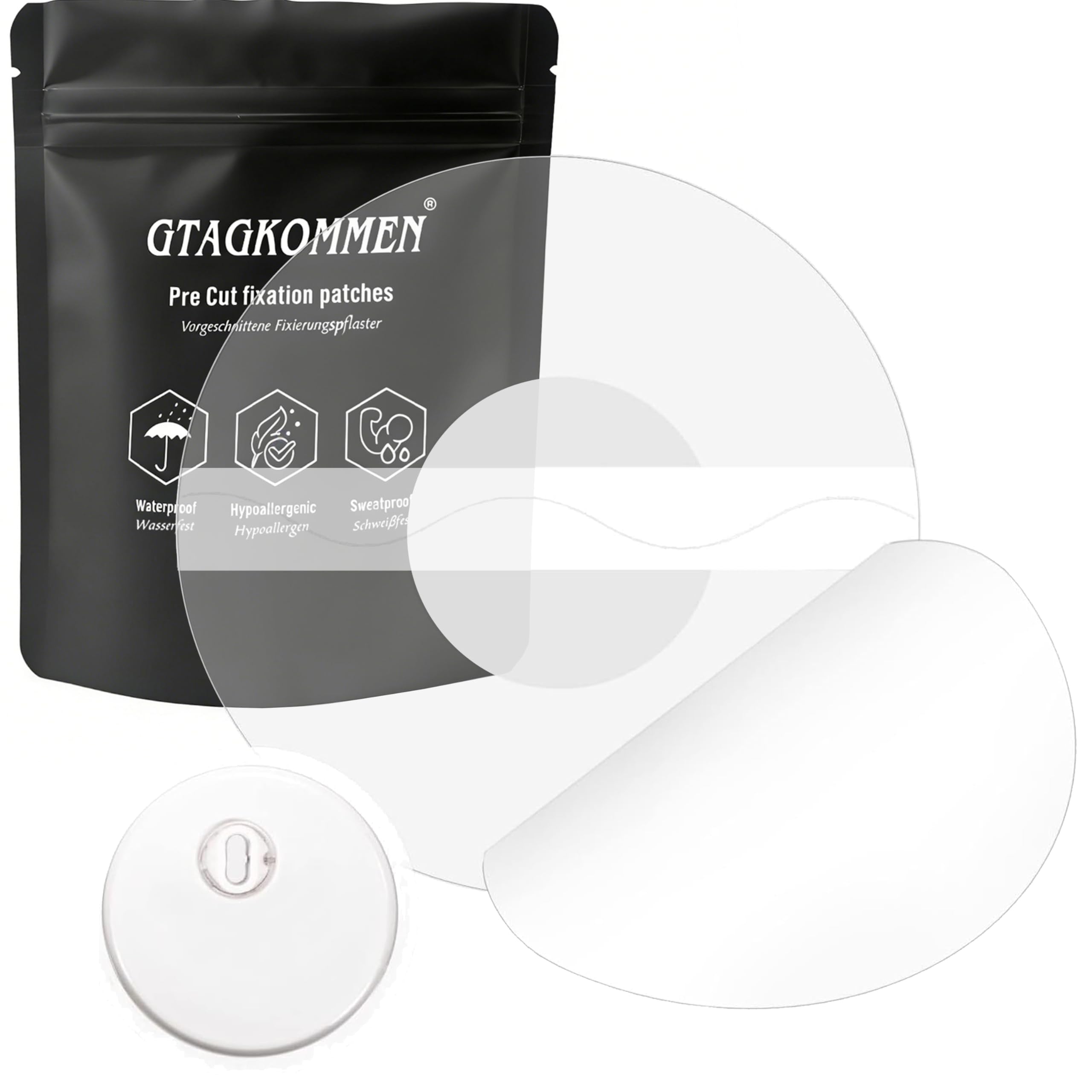 Freestyle Libre 3 Sensor Covers 55 Pack, Waterproof & Transparent Adhesive Patch for Libre 3 Sensor Covers, No Glue in the Middle, Strong Stick Protects Sensors for 14 Days - GTAGKOMMEN