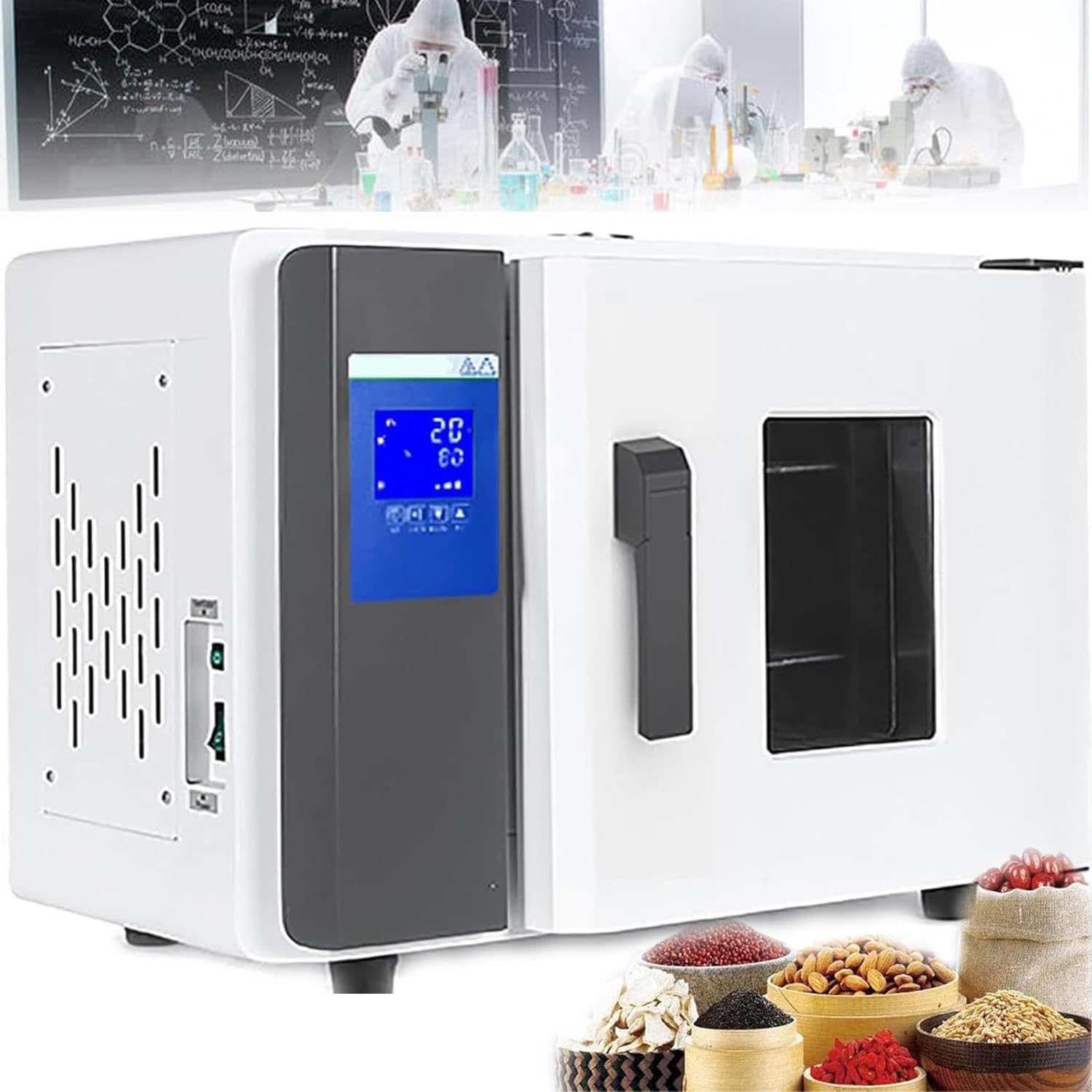 Qiang Horno De Secado Al Vacío,Horno Secado por Convección Aire Forzado Digital,Horno Incubador Termostático Laboratorio 50~300℃,para Granos,Investigación Científica,15.6L