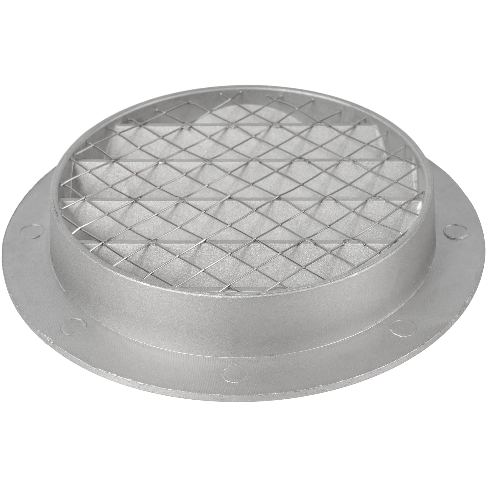 4 Inch / 100 mm Gray Vent Cover - Aluminum - Industrial Round Air Vent Louver - Metal Soffit Vent with Screen - Mesh - Round Vent Grille for House Or Garage Wall (4" Inch, Gray) - Image 4