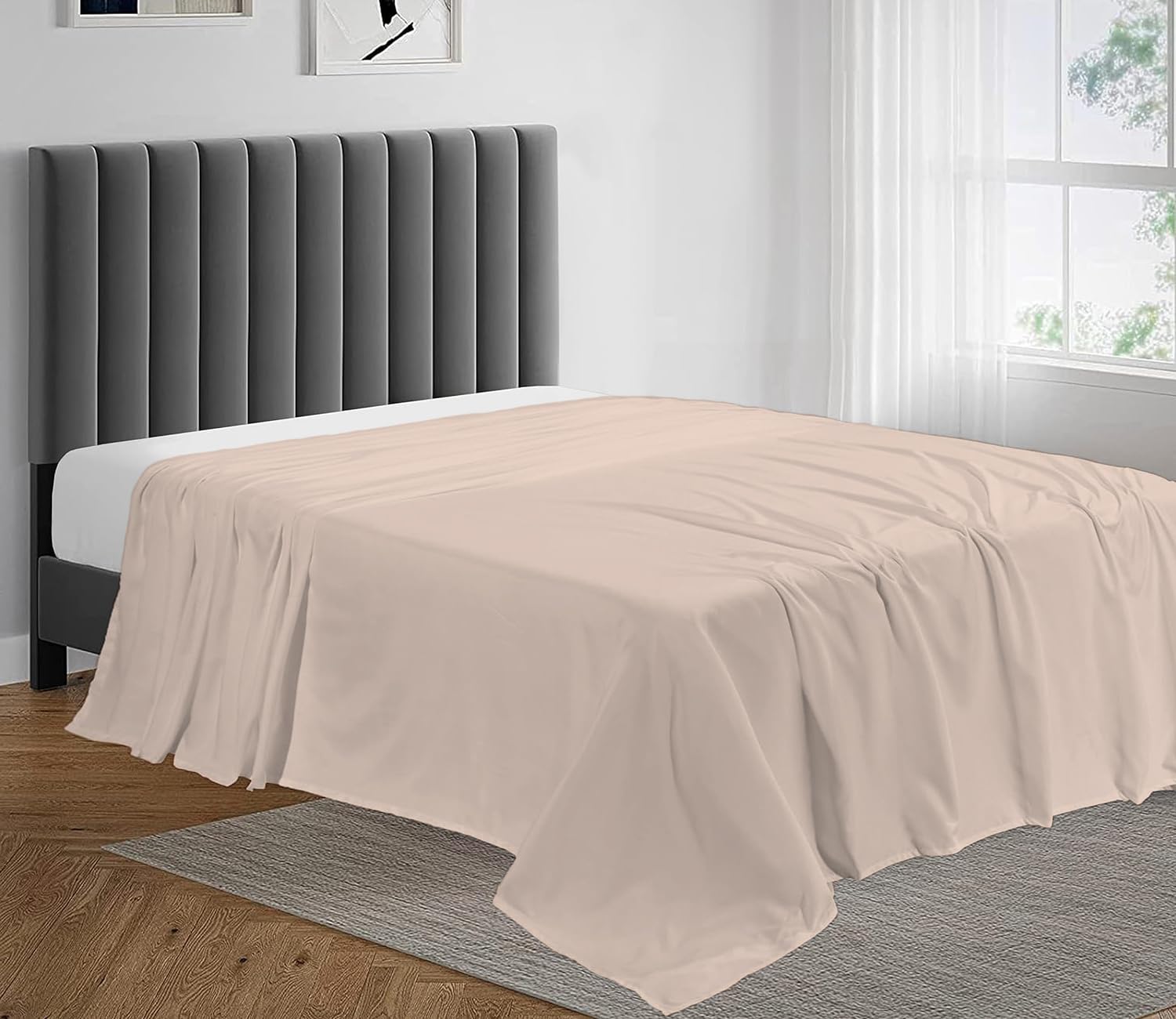 100% Egyptian Cotton Flat Sheet Super Soft 200 Thread Count Single, Double, King, Super King Flat Bed Top Sheets (Mocha, Double)